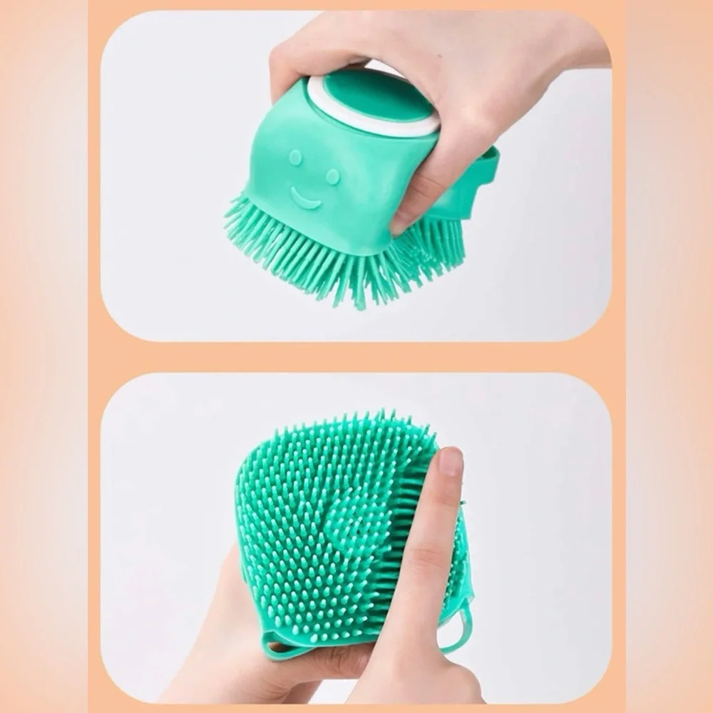1 Pc Pet Wash Brush Shampoo Massager Shower Soft Silicon Bath Brush